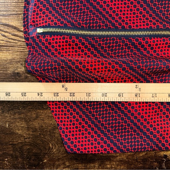 Michael Michael Kors Top Small Navy Red Womens Polka Dot Geometric Print Blouse - Picture 9 of 12